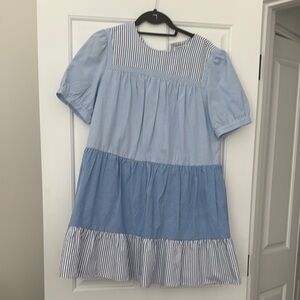 English factory Blue Striped mini  Dress